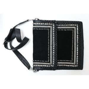 Lionel Leather Crossbody Bag Black Studded Suede bohemian cowgirl gothic punk